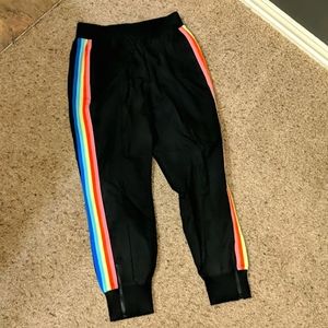 Rainbow strip joggers